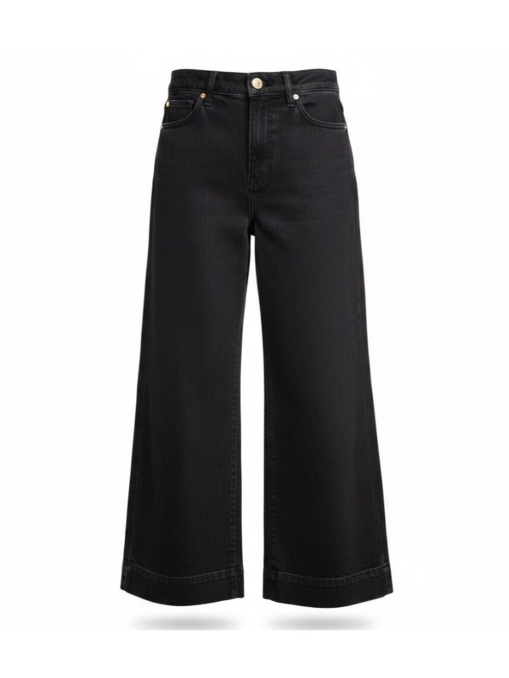 Ann Taylor Womens Black Wide Leg Jeans Size 8
